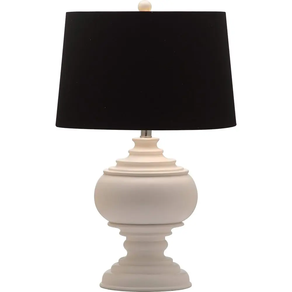 27-inch LED Table Lamp with White/Black Shade for Bedroom, Living Room, and Home Office