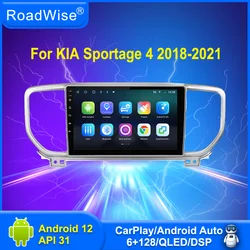 Roadwise Android Car Radio Multimedia Carplay For Kia Sportage 4 QL KX5 2018 2019 2020 2021 4G Wifi GPS DSP DVD 2 Din Autostereo