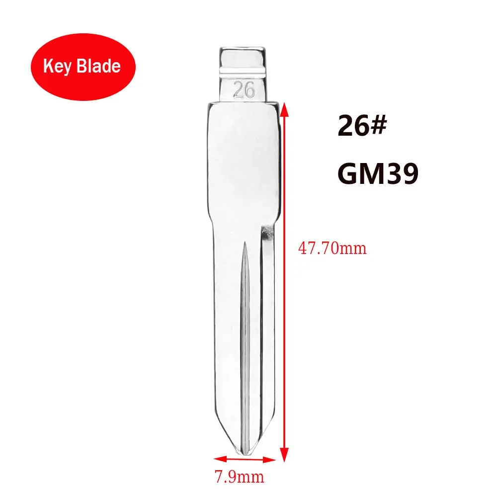 

10шт 26 # GM39 KD Key Blade Uncut Metal GM40 GM41 для Buick Chevrolet Pontiac Hummer для KD Keydiy Xhorse VVDI Пульты дистанционного управления Заготовка ключа