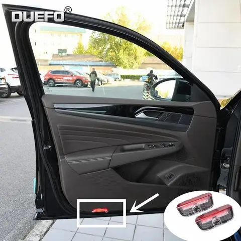 차량용 LED 도어 램프, 폭스바겐 시로코 골프 5 6 7 MK5 6 투란 R라인 파사트 B6 B7 티구안 CC 제타 조명 프로젝터