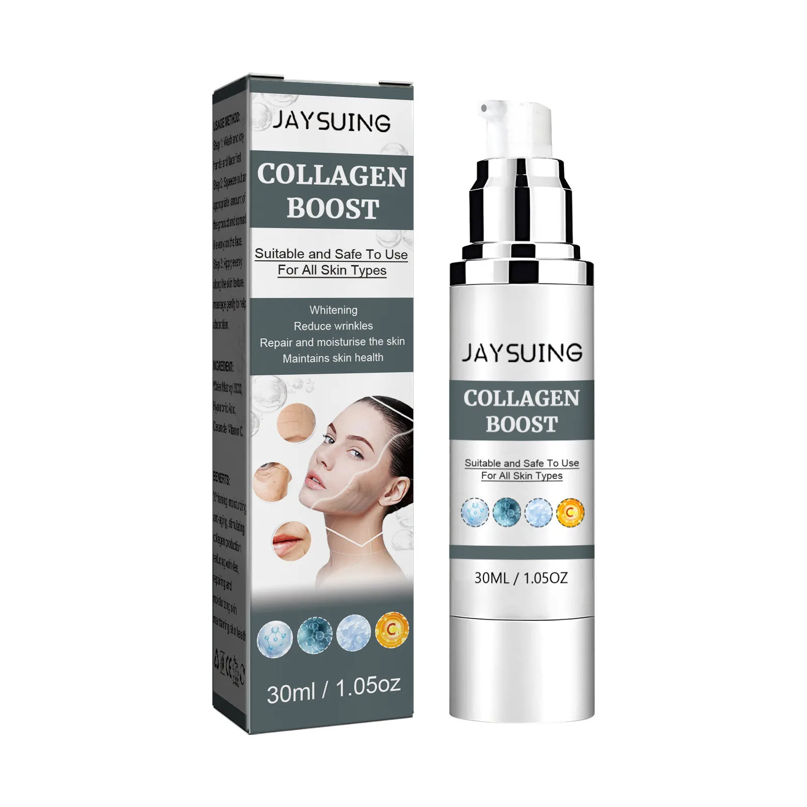 Collagen Face Serum Firming Fade Fine Lines Anti A-ging W-rinkle Removal Brightening Moisturizing Soothing Nourishing Essence