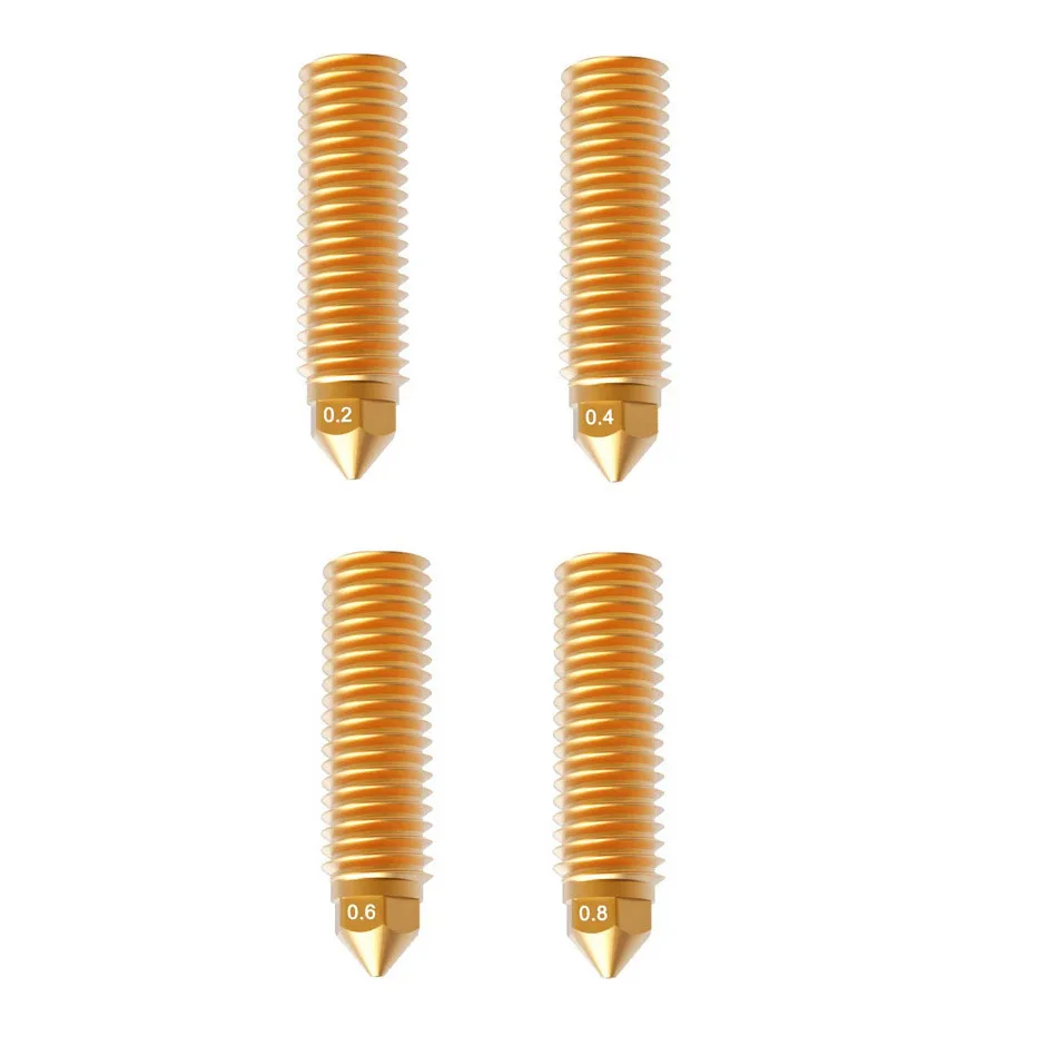 5 pcs Upgrade Volcano Nozzles For Artillery Sidewinder X3 X4 Plus/Pro 0.2mm 0.4mm 0.6mm 0.8mm Brass Nozzle 3D Printer Parts