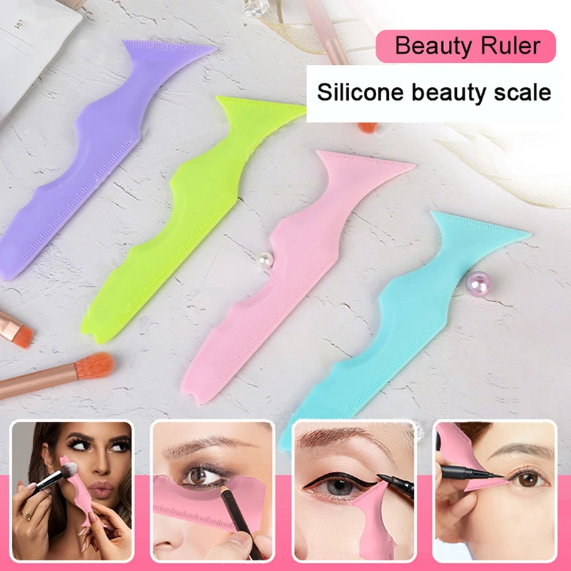 Règle en silicone pour fard à barrage, outil de beauté, aide au maquillage des yeux, peinture pour cils, ligne Jules, ombre pour le visage, échelle de positionnement