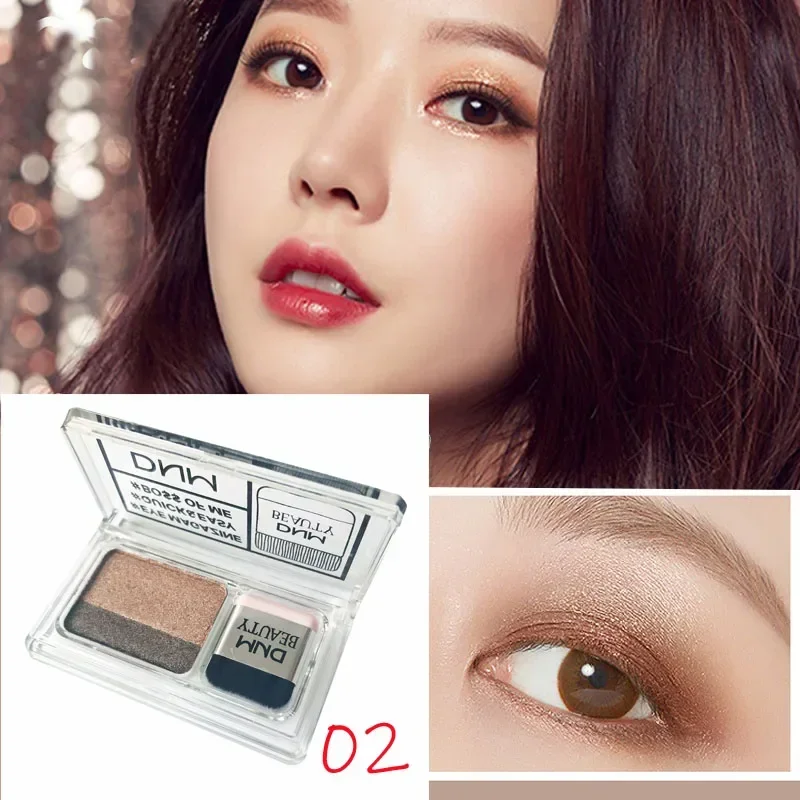 Sombra de ojos perezosa de gradiente de 2 colores, mate brillante, duradera, resistente al agua, profesional, encantador, maquillaje de ojos, cosméticos