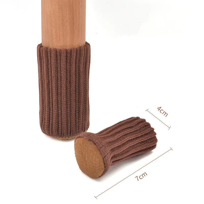 Fundas de punto para patas de silla, calcetines antideslizantes para pies de mesa, almohadilla antiruido para decoración de muebles, 4/24 piezas