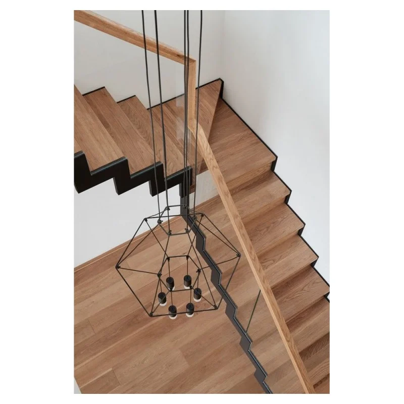 custom.Wooden Straight Stairs with Carpet Ready Design Pre Assembled Steps Quick Indoor Installation