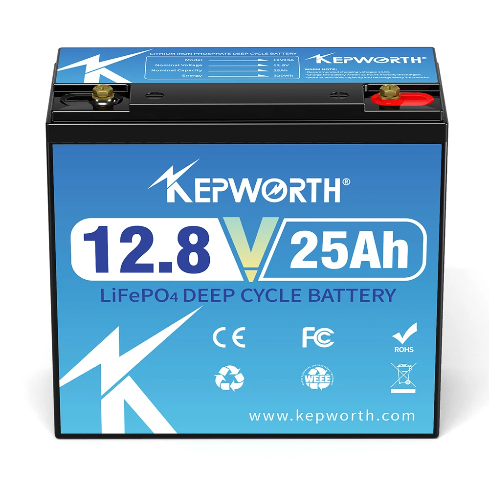 KEPWORTH Neueste LifePo4-Batterie 12 V 20 Ah 25 Ah Integriertes BMS 12 V LiFePo4-Akku in Reihe oder Parallel – Detail 5