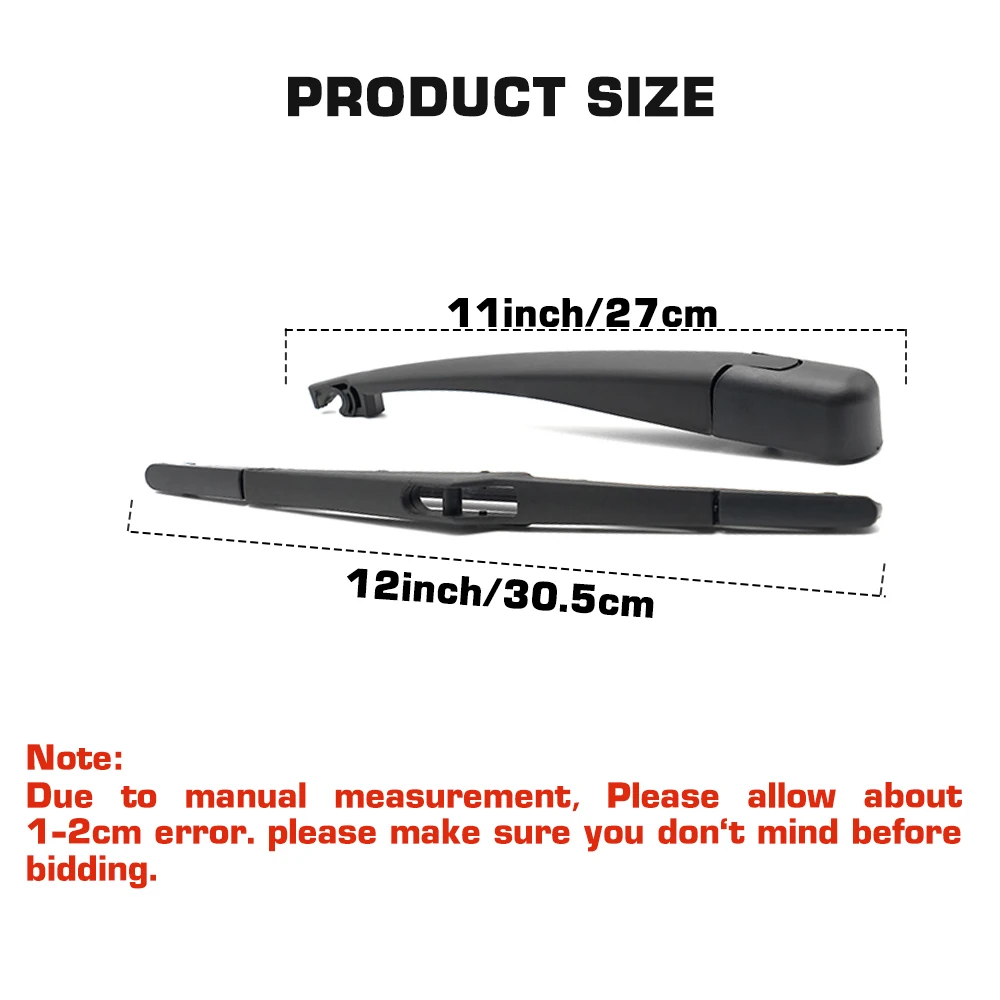 For Hyundai ix35 Tucson LM 2009-2015 Wiper Rear Wiper Blade & Arm Set Kit Windshield Windscreen Window Brush