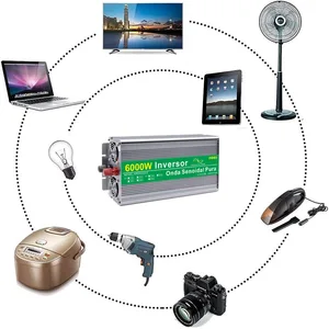 12 V Hall für 220 V reines synoidales 60 Hz -Konverter 12 V bis 220 V 12 V bis 220 V 60 Hz in Brasilien 10 Hauptverkäufe 6000W Wechselrichter - №3