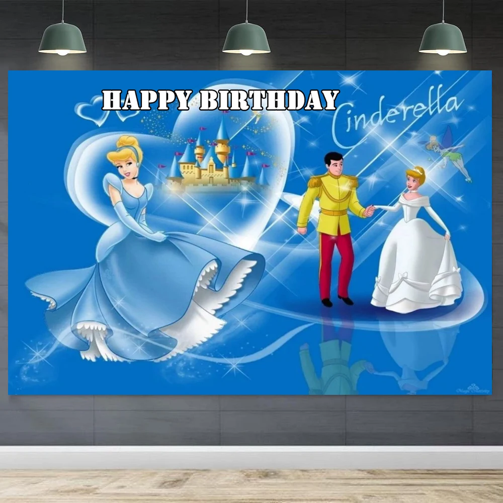 

Photography Backdrop Fairy Tale Cinderella Princess Theme Poster For Girls Birthday Party Background Can Be Customize Name