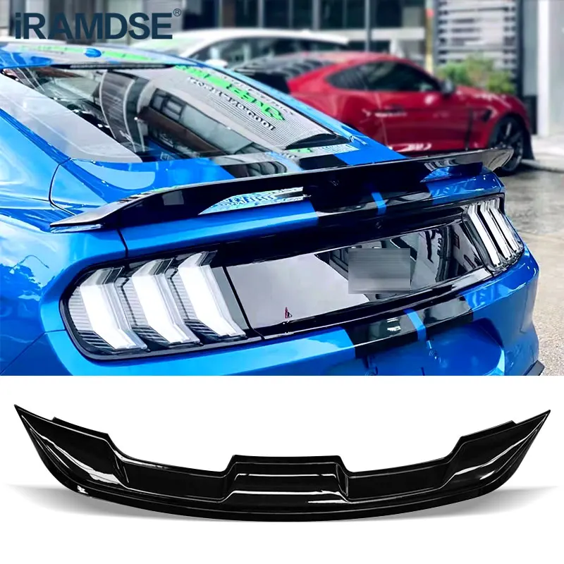 Gloss Black Spoiler For Ford Mustang GT500 Rear Ducktail Wing Trunk 2015 2016 2017 2018 2019 ABS Plastic Accessories