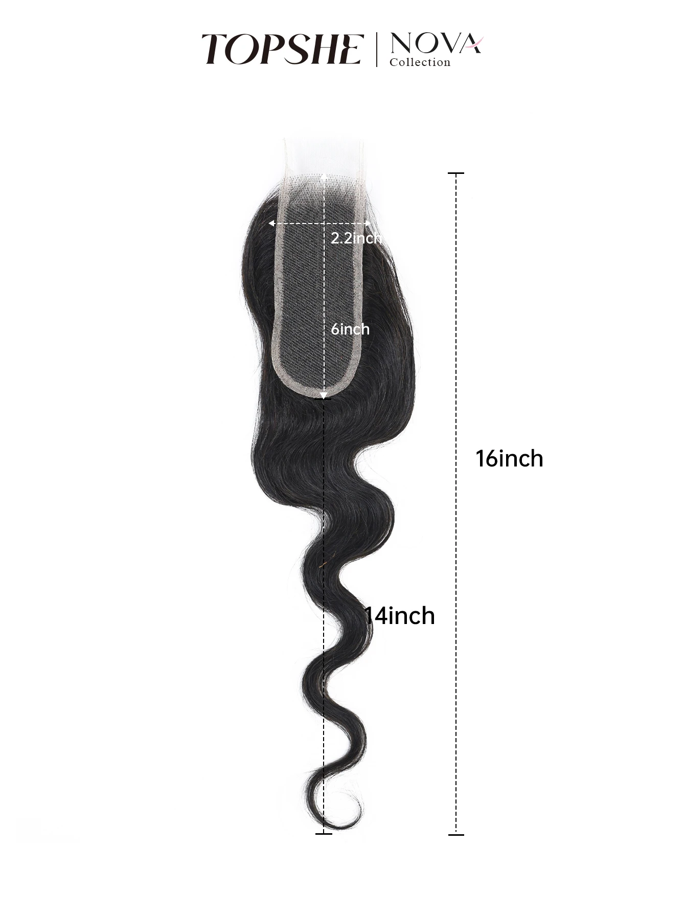 TOPSHE 100% Human Hair Topper 14" Body Wave Swiss Lace Base Clip in Toupee for Women Thinning Hair Loss Volume Natural Black