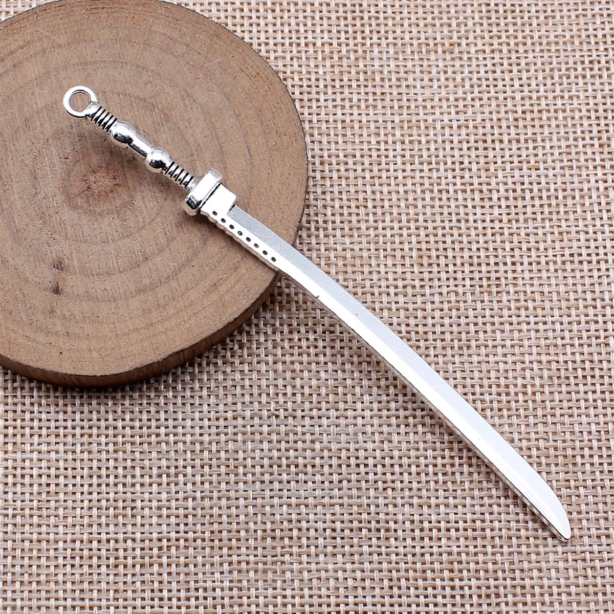 20pcs 104mm(4.09inch) Antique Silver Color Acgn Cosplay Sword, Gun, Sword And Halberd Charms Pendants