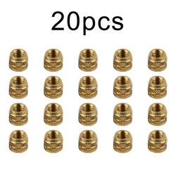 20pcs Brass Nuts 1/4-20 Thread Heat Set Inserts For Most Camera Tripods For Plastic 3D Printing Brass Metal Home Improvement