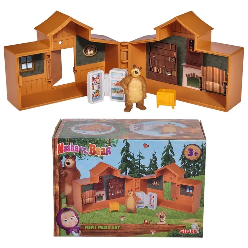 New Masha and the bear Live Dollhouse set Small house children's doll simulation doll home birthday gift accompanied masha