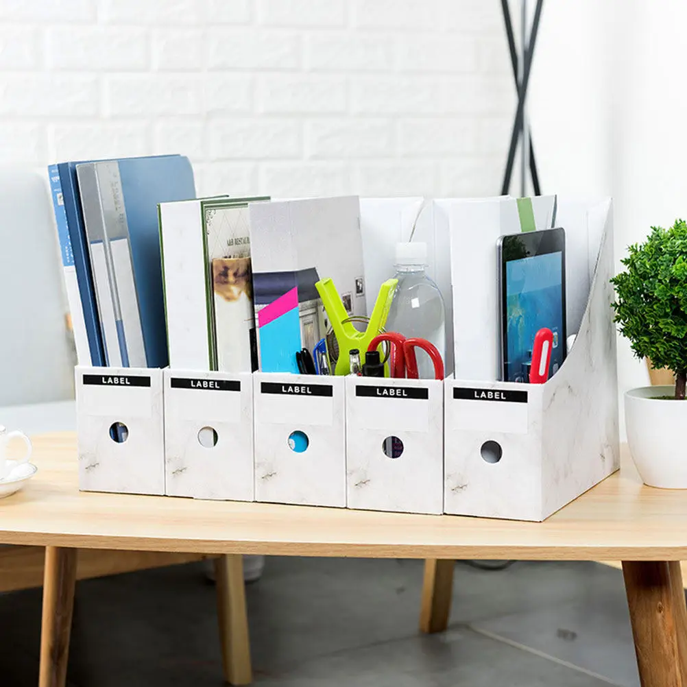 1Set Simple Assembly Paper File Holder Desktop Organizer for Documents Papers Books Magazines Office School Desk Storage Rack