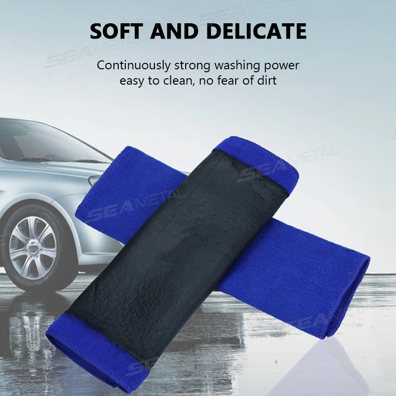 SEAMETAL Magic Clay Towel for Car Detailing – 1/2PCS Blue Clay Cleaning Cloths for Auto Care 3
