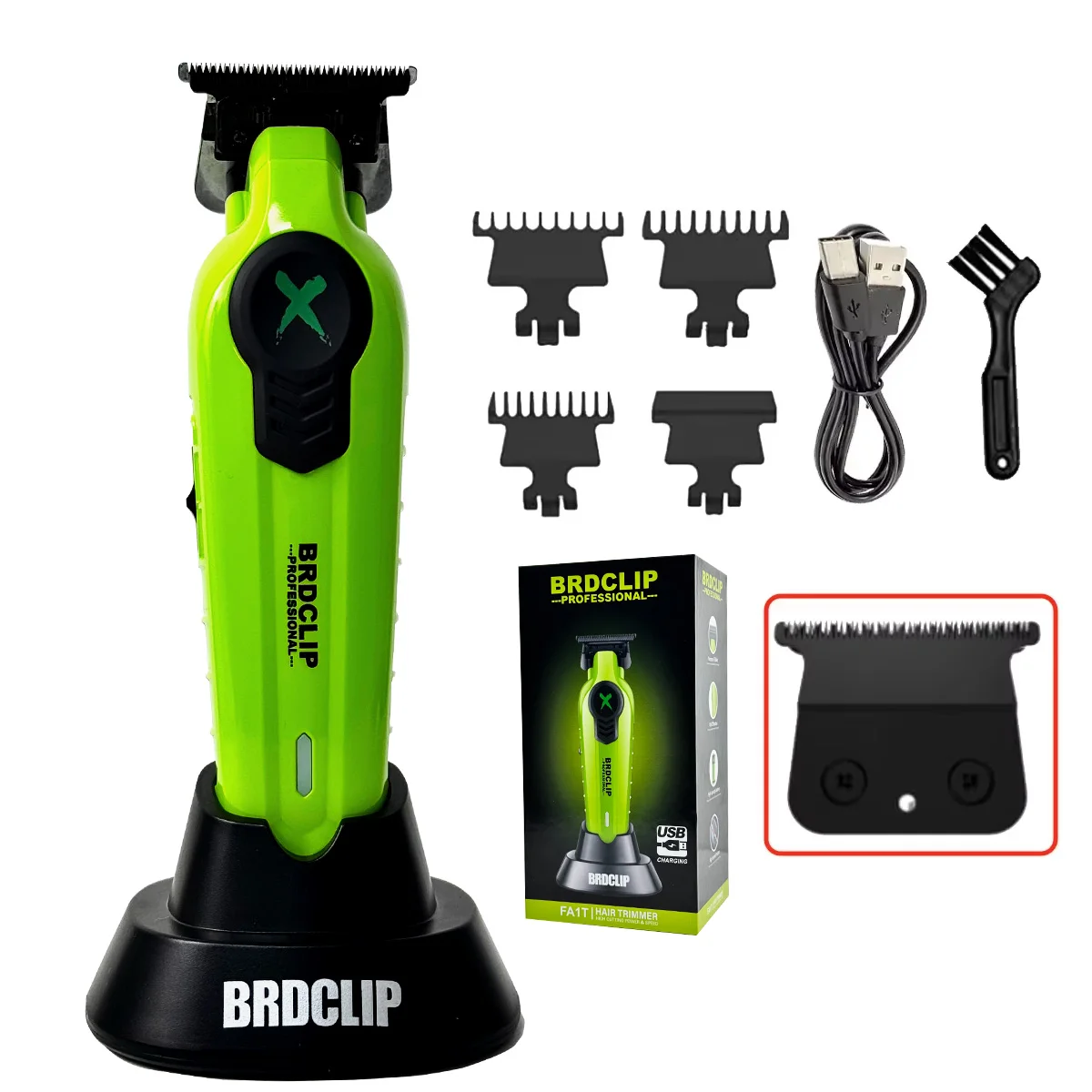 Neues Upgrade 7700 U/min BRDCLIP FA1T Weißer professioneller Haarschneider Barber Gradient 1600 mAh elektrischer Haarschneider mit Ladestation