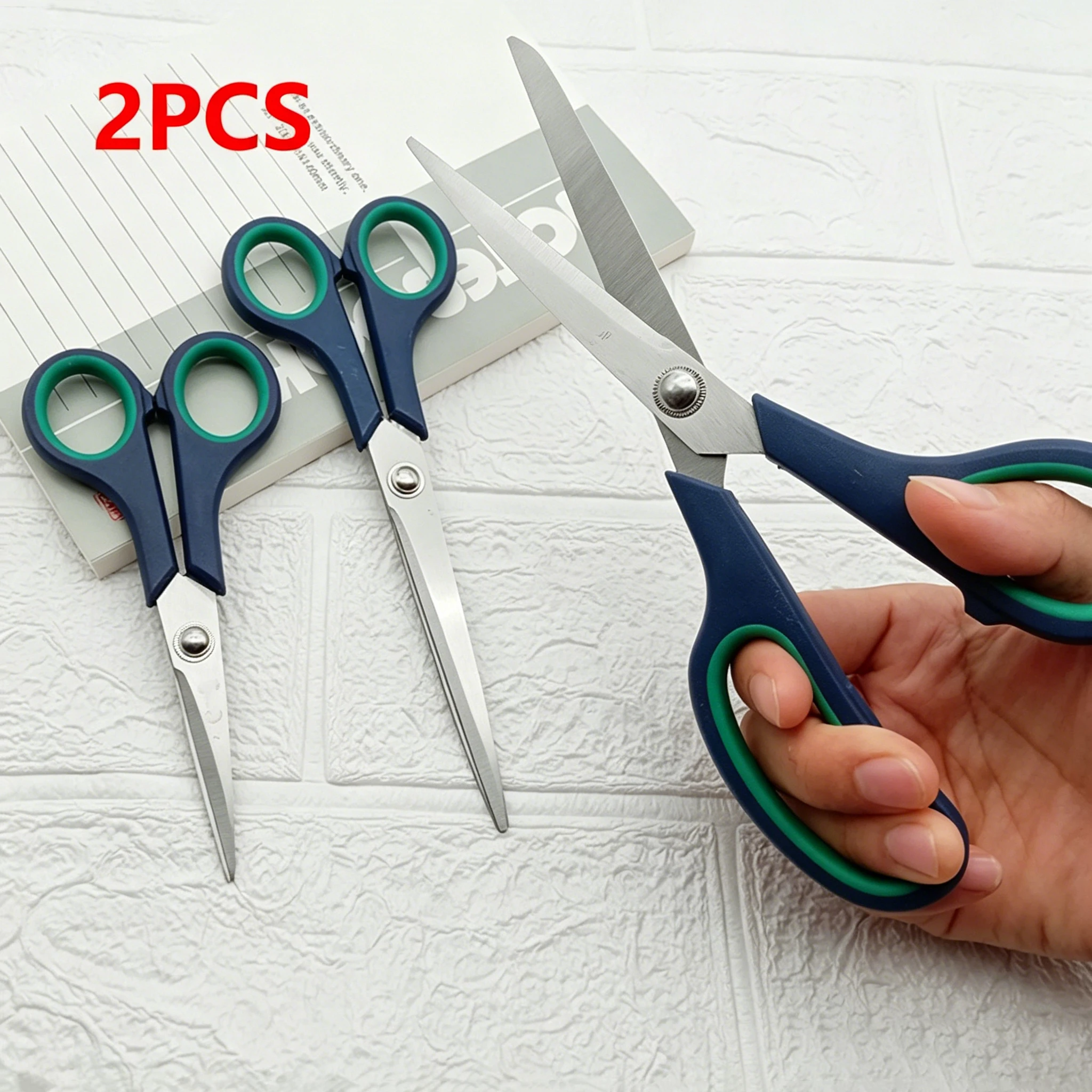 

2PCS Stationery Scissors Stainless Steel for Crafts, Paper-Cutting Tool, Fishing Line Photo Shears Tool for Home Office Outdoors
