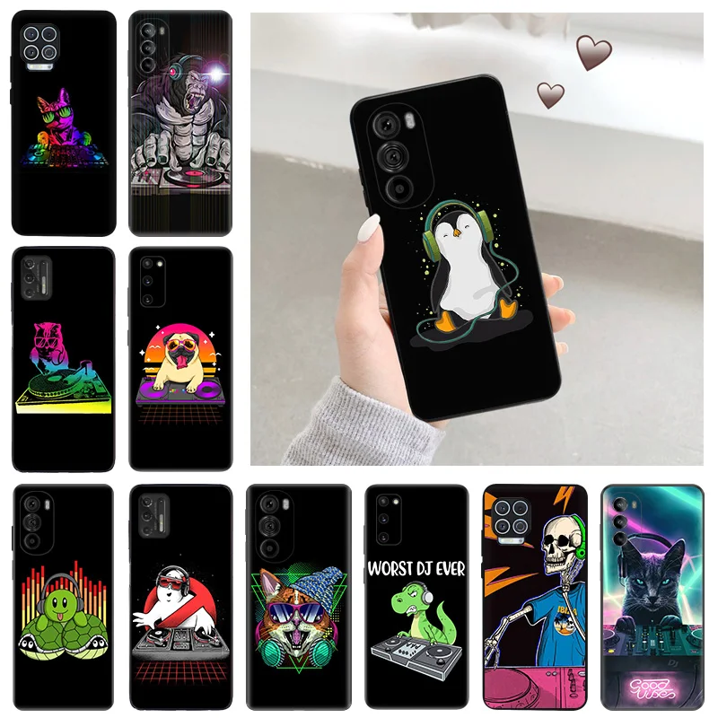 Silicone Soft Phone Case for Motorola G51 G9 G73 G30 G31 G50 G51 G60 G71 5G G22 G32 G52 G72 animals Cartoon DJ Radio Music Cover