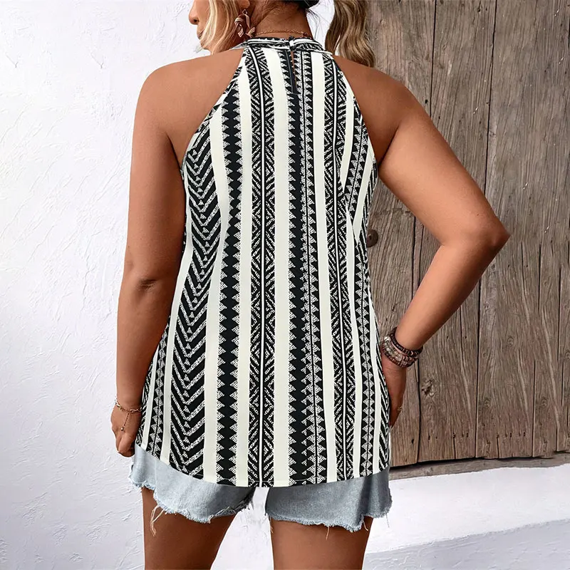 Plus Size Cross Halter Tank Top Women Vest Sexy Crop Tops Beach Vest Halter V-Neck Crop Tube Tops Lady Knitted Off Shoulder