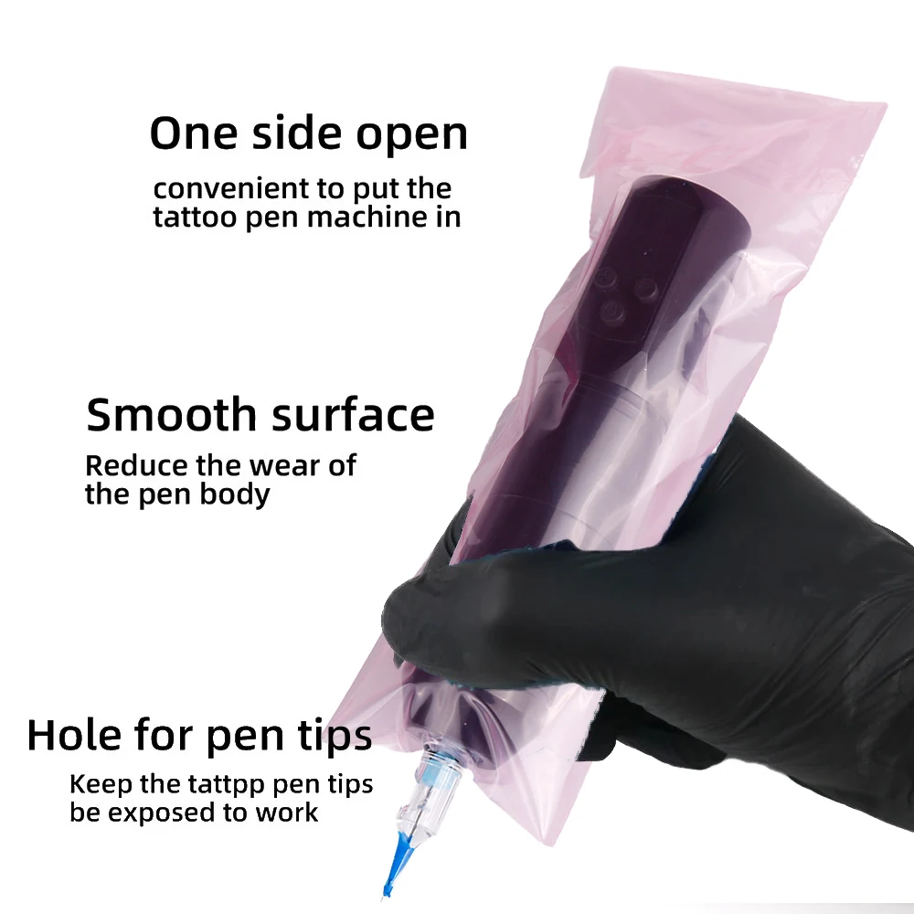 100/200Pcs Disposable Tattoo Pen Covers Sterile Tattoo Machine Sleeves Protective Bags for Tattoo Artists Studio Supplies