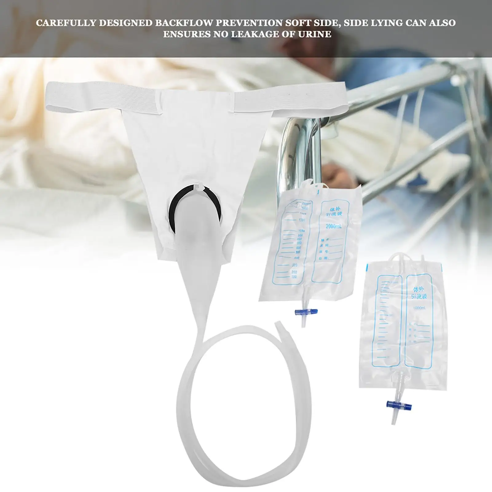 

Мужской мешок для сбора мочи, многоразовый силиконовый писсуар для мужчин, пожилых пациентов, прикованных к постели