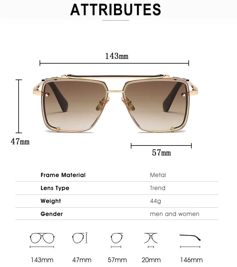 Metall Punk Sonnenbrille Für Männer Vintage Quadratische Mode Gläser 2024 Urlaub Sonnenbrille Frauen Trendy Gafas De Sol Hombre Zonnebril – Detail 17