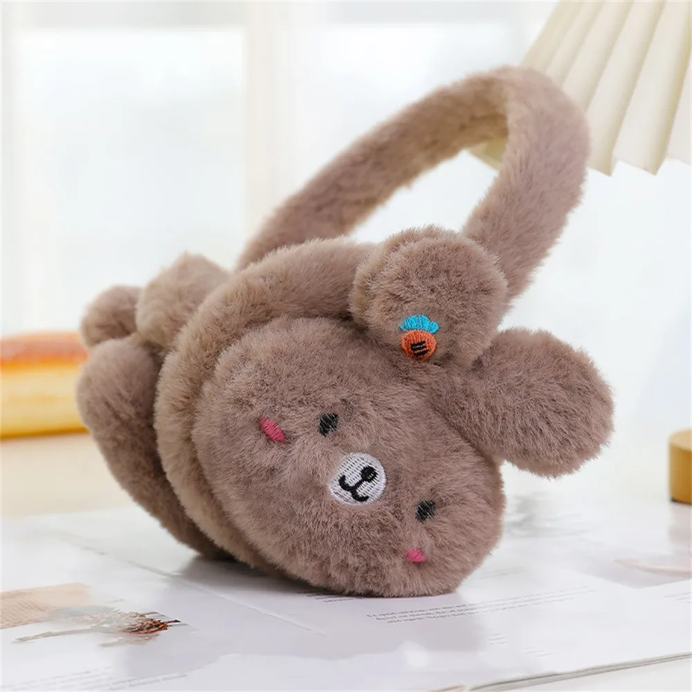 Cartoon Cute Rabbit Cat Bear Winter Warm Ear Muffs Cartoon Children Girls Soft Cashmere Earmuffs Fake Fur Earlaps Gifts