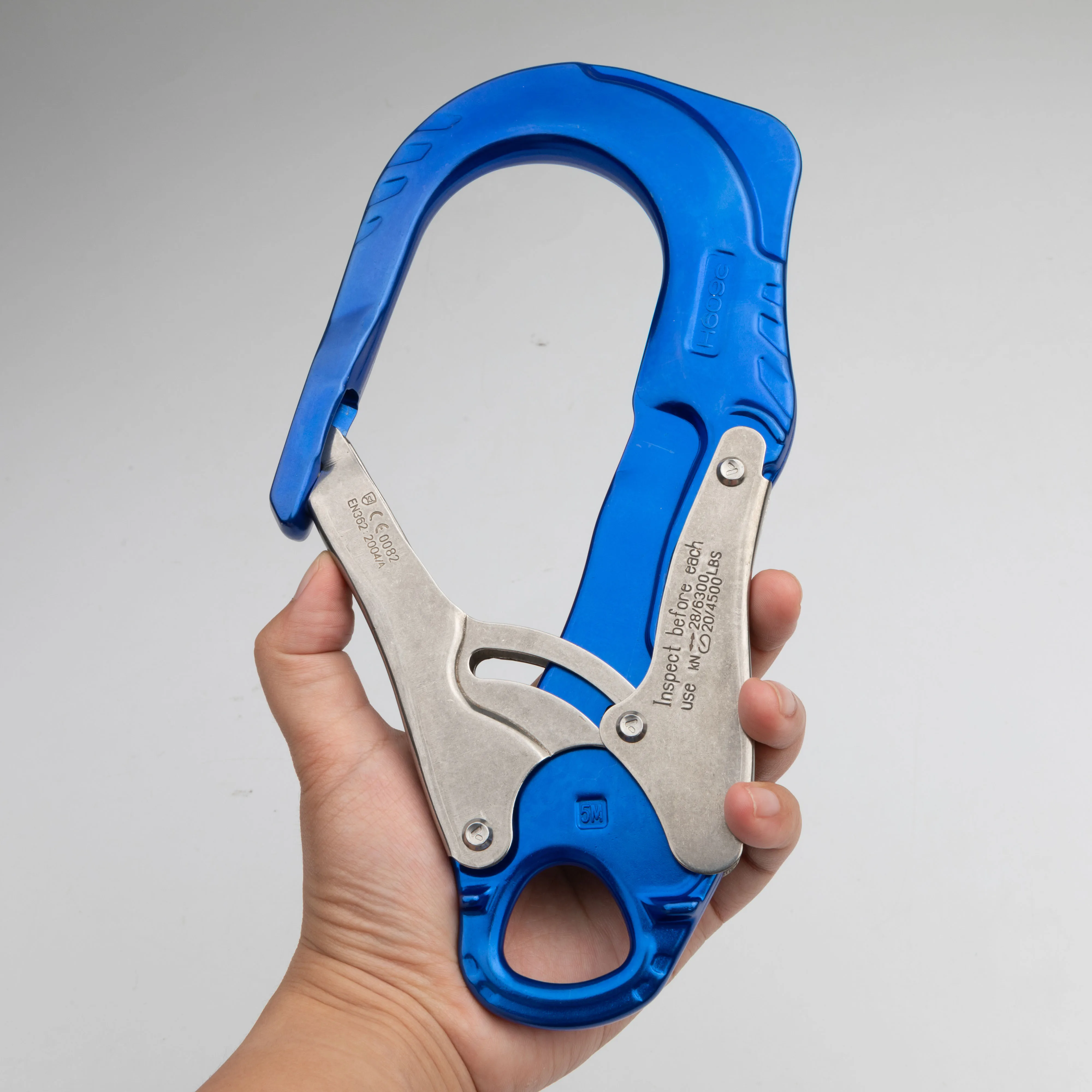 Large Opening Locking Alloy Anti-Fall Carabiner Hook for Aerial Steel Pipe Work