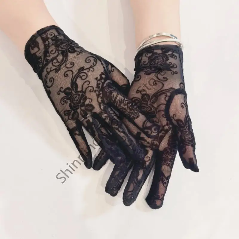 M68A بسط هيكل عظمي من الدانتيل الصلبان قفازات خفيفة الوزن القوطية Handwear ملحق الطرف
