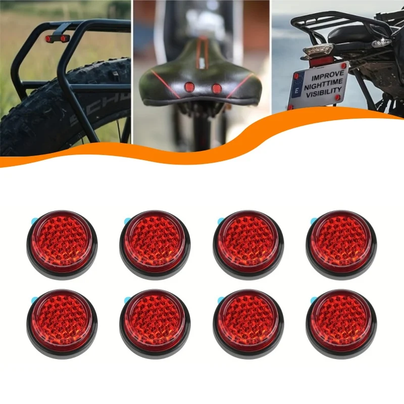 AliExpress NONE Universal Round Reflective Warning Reflector For Motorcycle Vehicle Bicycle Safety Reflector Plate Night Driving Brake Light