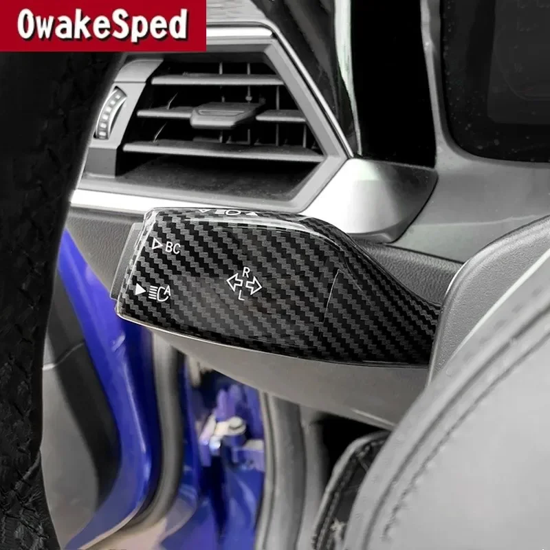 

Car For BMW 1 3 4 5 6 7 8 Series X4 X6 Z4 M3 M4 M5 M8 i4 iX3 2020-2022 Steering Wheel Turn Signal Wiper Lever Cover Sticker Trim