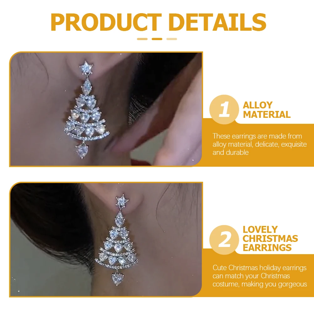 

Christmas Earrings Dangle for Women LED Girls Jewelry Decorations Holiday Dangling Tree Miss