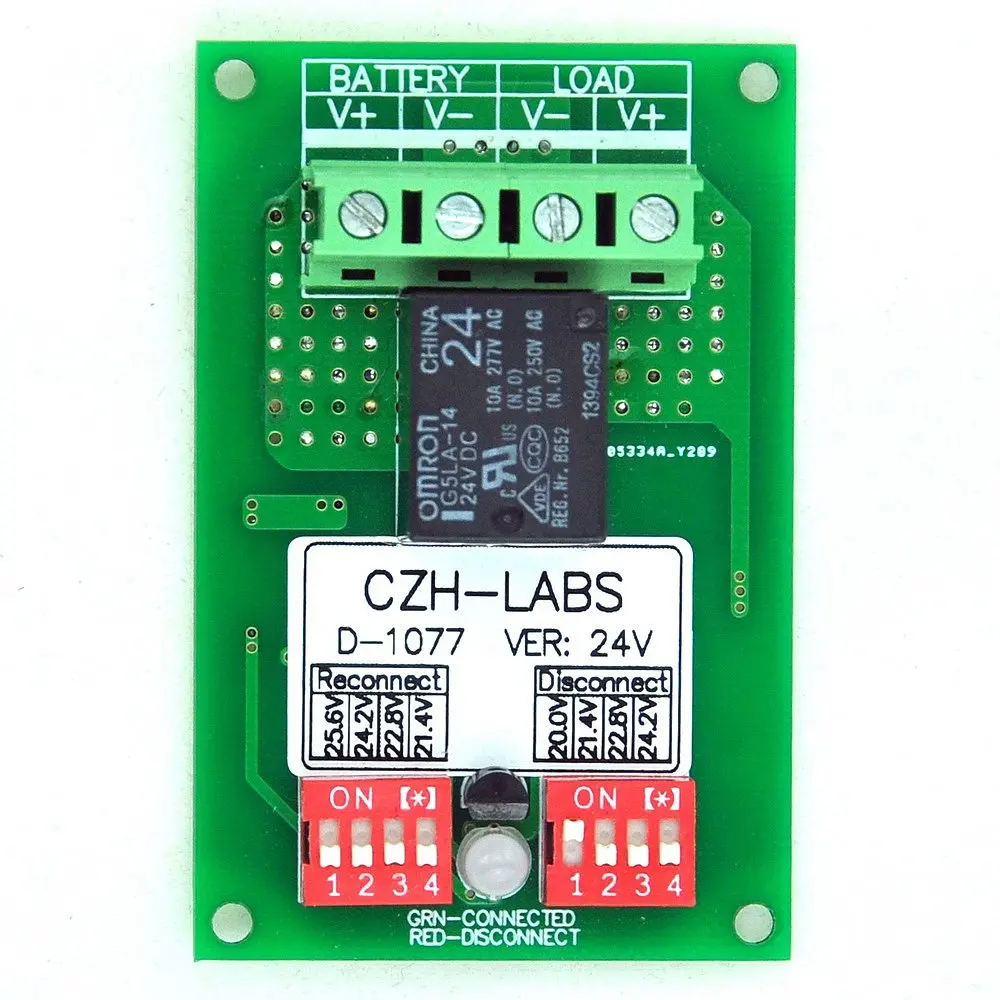 

CZH-LABS Low Voltage Disconnect Module LVD, 24V 10A, Protect/Prolong Battery Life.