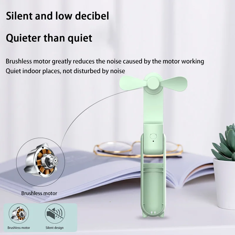 Mini Handheld Fan Small Pocket Fan USB Rechargeable Battery Fan Folding Cooling Hand Fan Mini USB Fan With Power Bank New