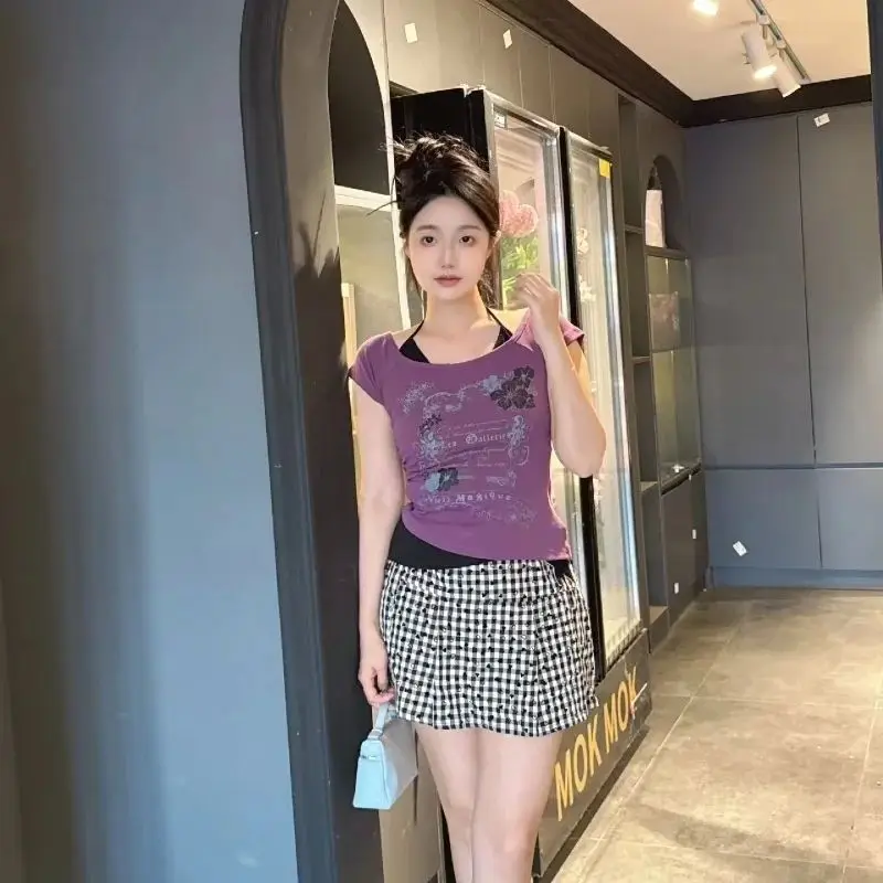 サブカルチャー レディース Y2K パンク Tシャツ アメリカン ヴィンテージ 春 2026 ファッション レディース パーカー/ベルベット Tシャツ その他素材 00%