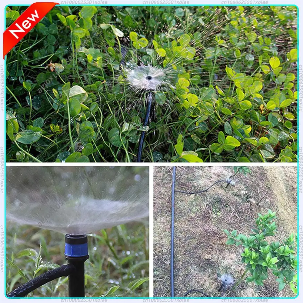 10-100Pcs 360 Degree Micro Misting Nozzle Stake 1/4'' 4/7mm Hose Barb Connector Garden Greenhouse Irrigation Watering Sprinkler