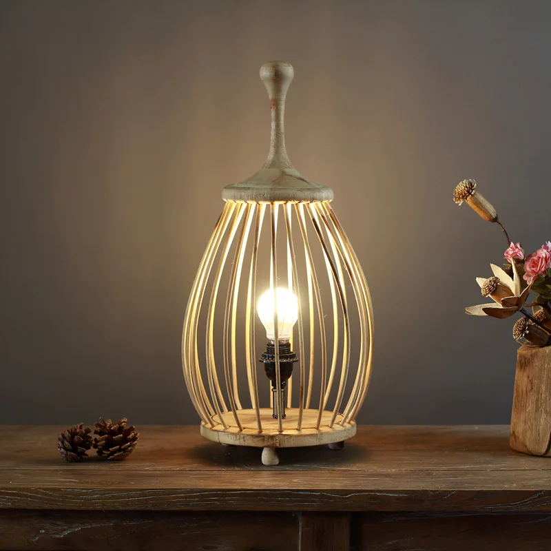 Handmade bamboo silk wooden craft floor lamp pastoral warm homestay decorative lamps