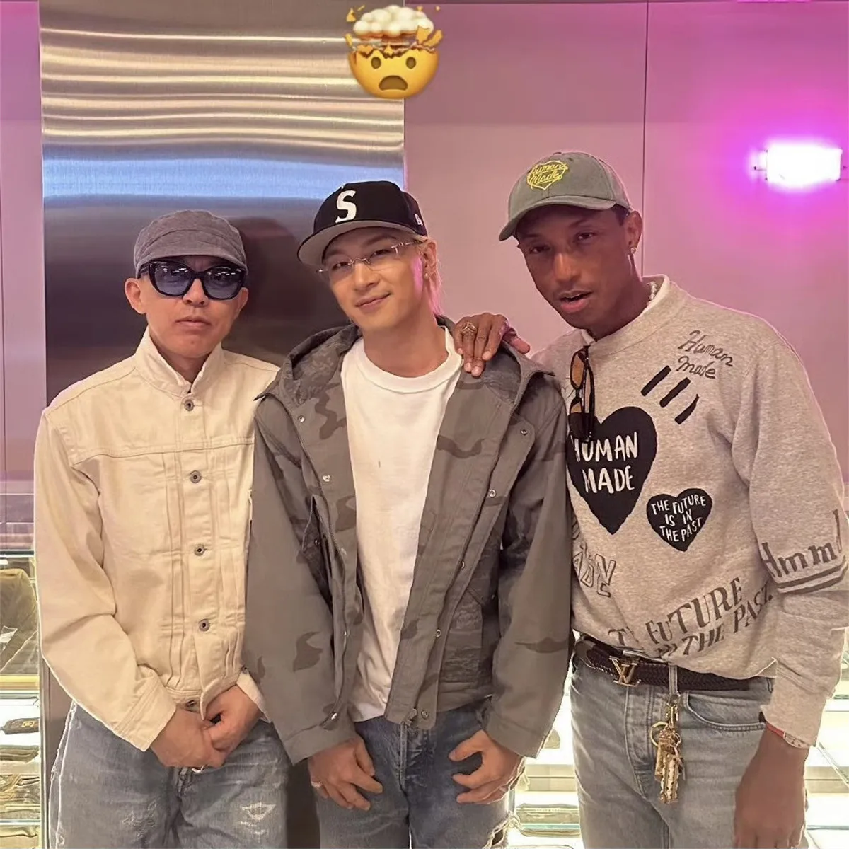 

HUMAN MADE Heart Letters Hoodie Fleece Lined Retro Unisex Couple Winter Sweatshirt