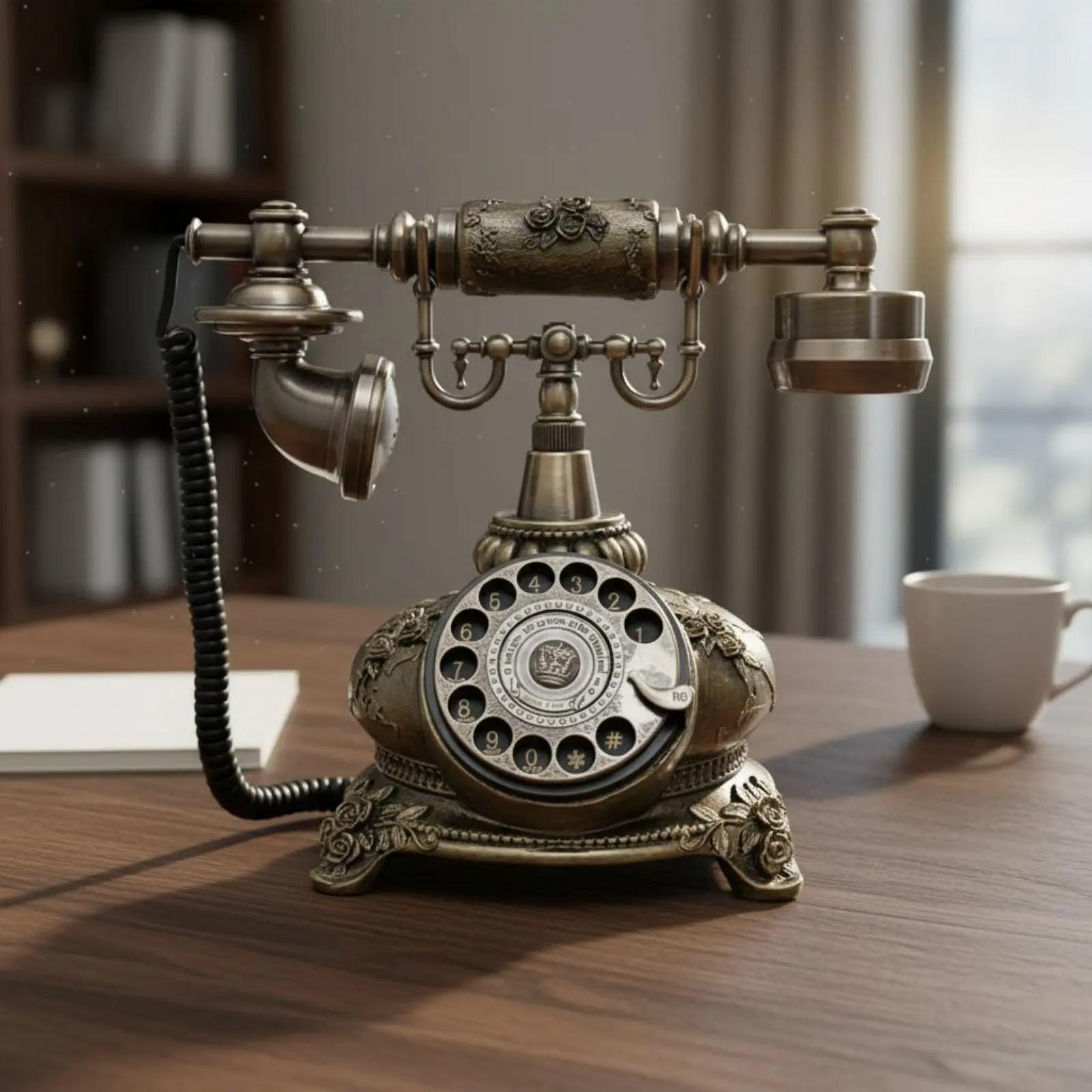 Vintage Rotary Telephone Decorative Design Antique Desk Phone Retro Landline Phone Hands-Hands-Free Antique Landline Telephone