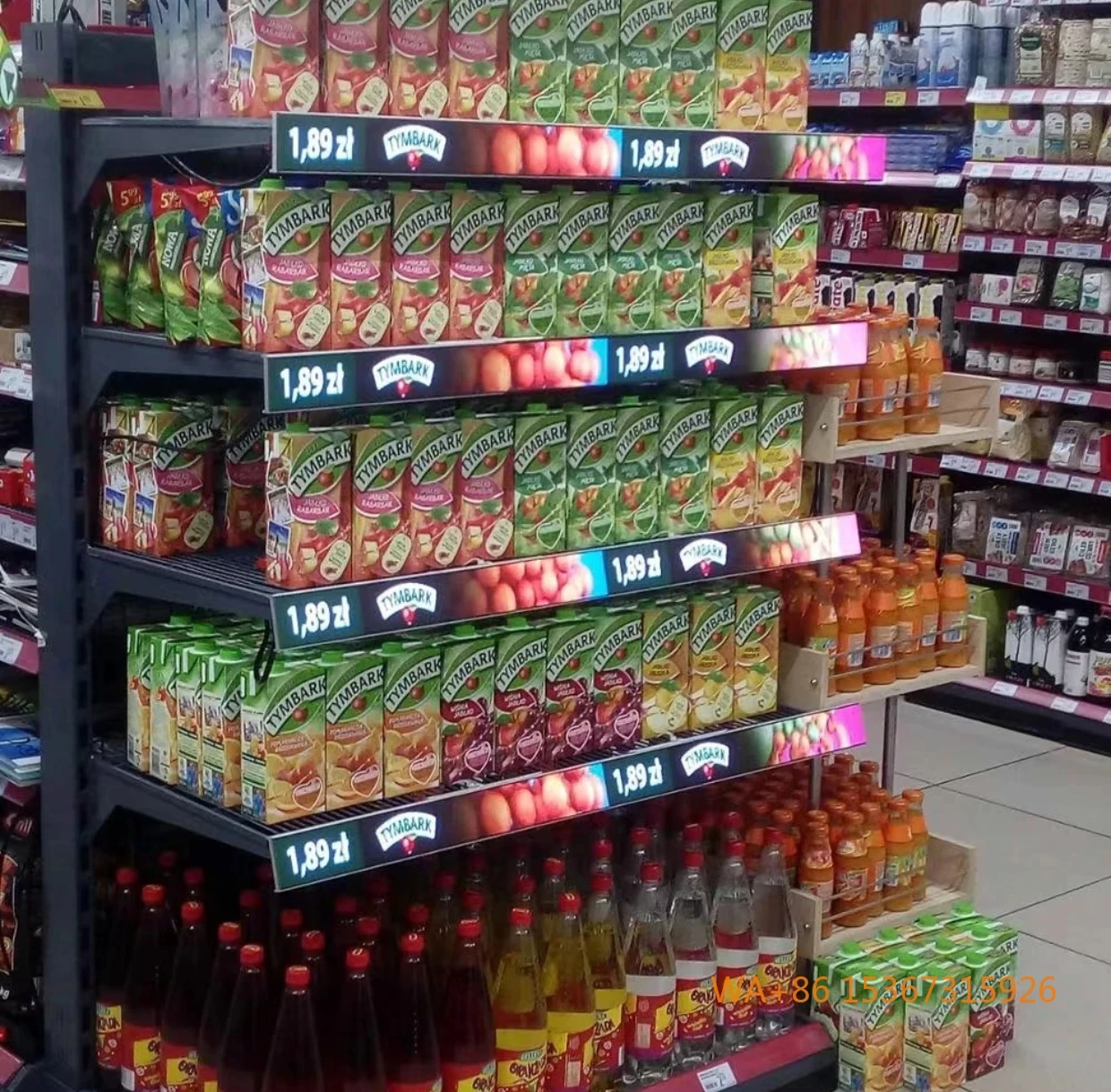 

P1.875 GOB Anti-Collision LED Shelf Screen WiFi/4G/USB Control for Supermarket