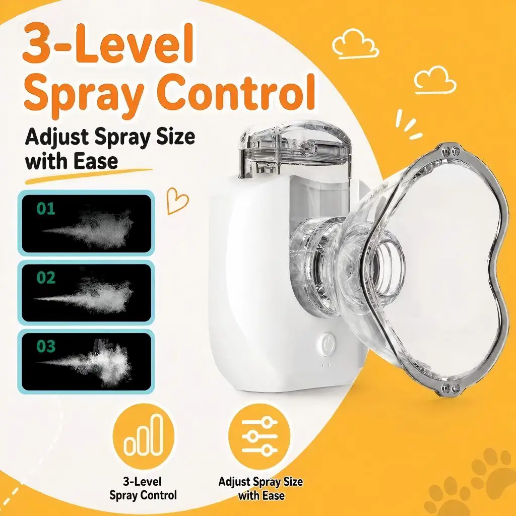 AiQUE Wiederaufladbarer Haustier-Inhalator Mini Tragbarer Tierzerstäuber Veterinär-Asthma-Inhalator Spacer-Gerät für Katzen & Hunde Gesundheitspflege – Detail 9