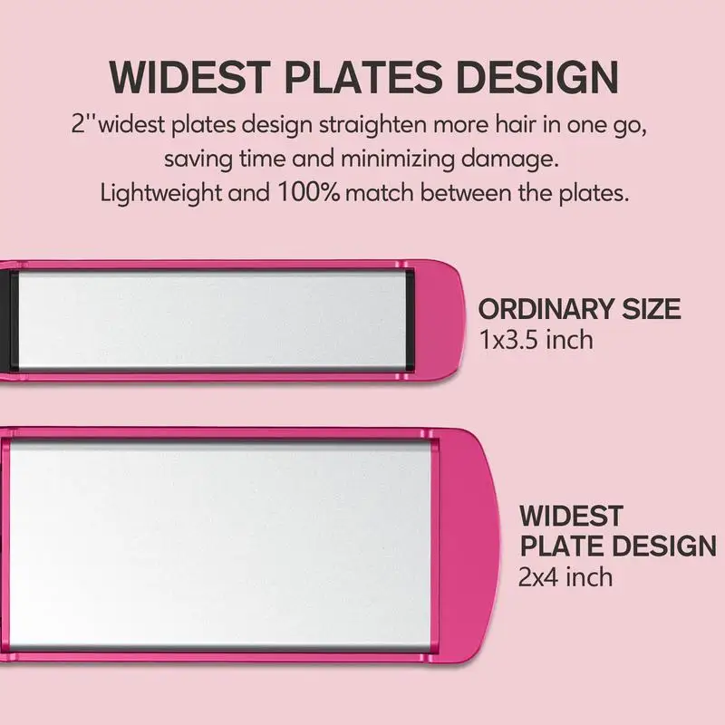 مكواة فرد الشعر المسطحة من Terviiix، مكواة مسطحة سيراميك واسعة للشعر، مكاوي فرد احترافية مع درجة حرارة قابلة للتعديل #4