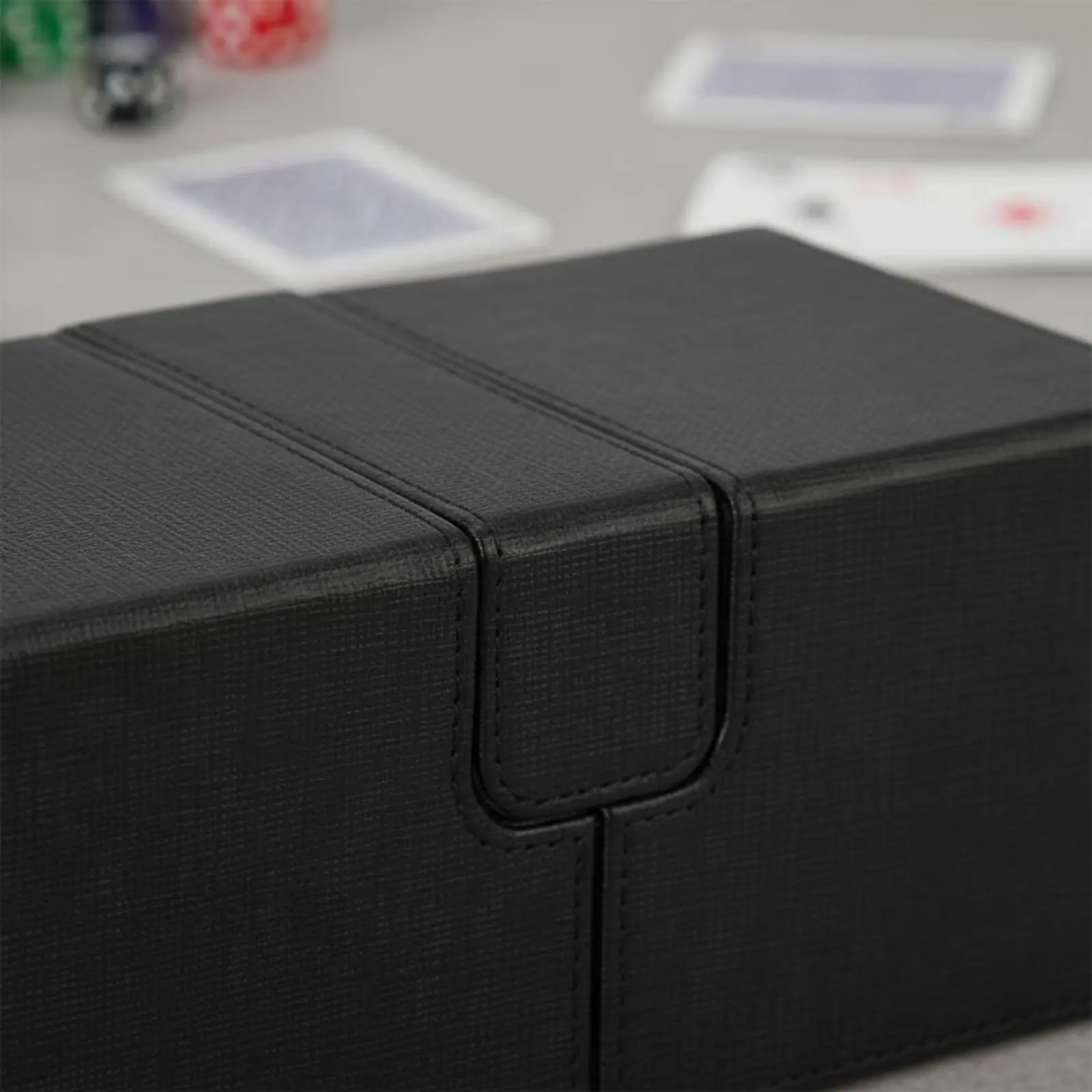 

Коробка для хранения коллекционных карт с мягкой плюшевой подкладкой, большая вместимость, из искусственной кожи, с противоскользящей текстурой, лоток для игральных костей