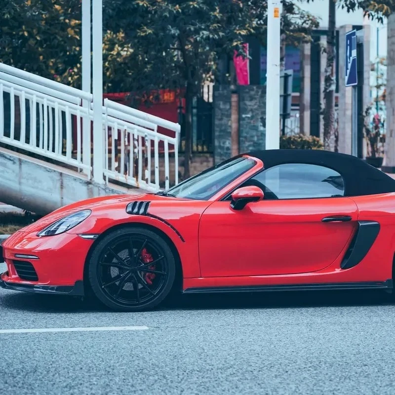 For 718 Facelift Hot Sell Carbon Fiber Body Kit for Boxster Cayman 718 Front Lip Rear Diffuser Side Skirts 6