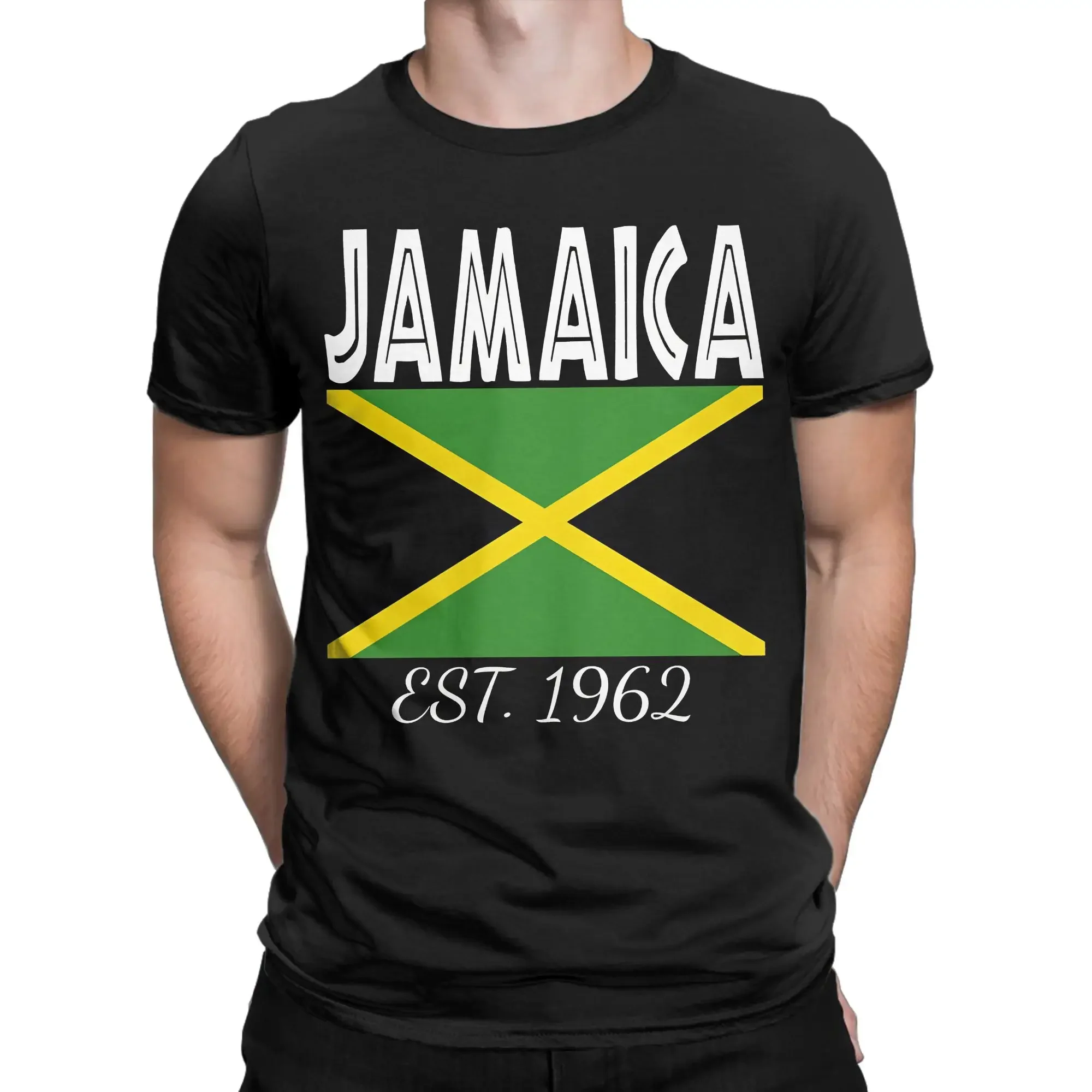 Jamaica EST. 1962 Independence Pride Flag of Jamaica T-Shirt Summer  Vintage T Shirts Cotton Tee Shirt For Men's Casual Top Tees