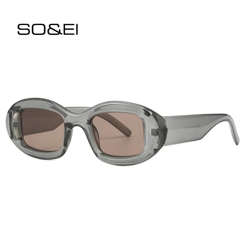 

SO&EI New Oval Sunglasses Women Candy Color Shades UV400 Retro Trending Men Sun Glasses
