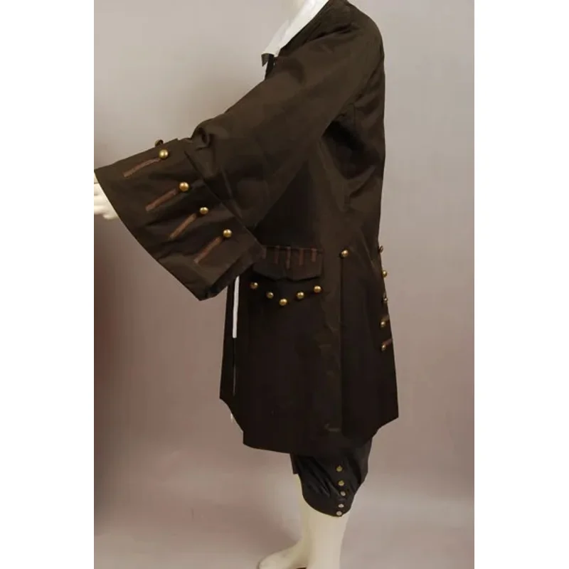 Dropshipping Halloween Pirate cosplay costume Pirates Of The Caribbean Jack Sparrow Jacket Vest Belt Shirt Pants Costumes