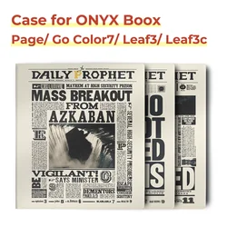 Twosheep Case for Onyx Boox Go7 Go Color7 GenII GenI Page Leaf3 Leaf3c 7-inch Magnetic Cover Auto Sleep vintage newspaper style